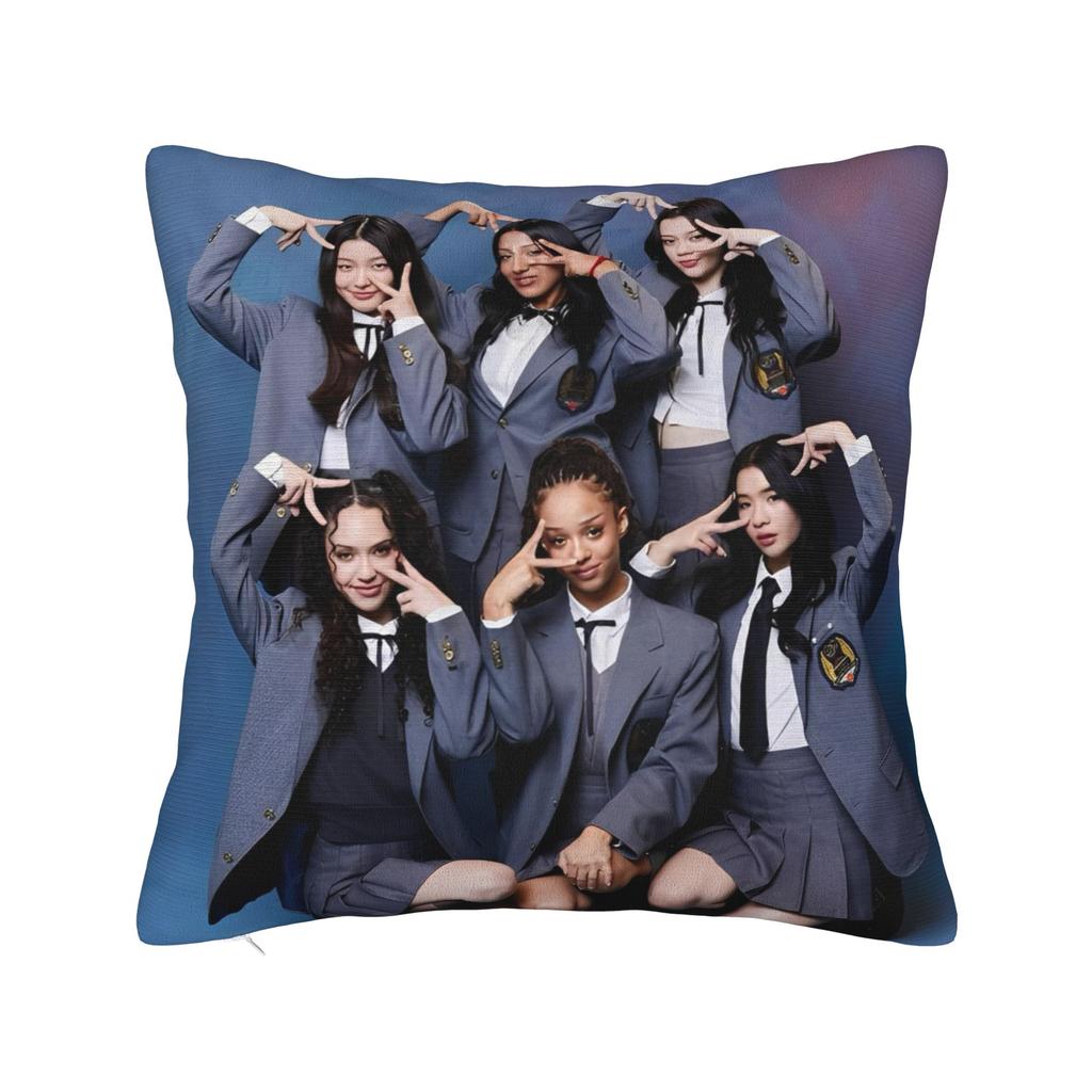 Kpop Katseye Federa per Cuscino Musicale Poliestere Copricuscino Regalo Federa per Cuscino Auto Cerniera 45*45cm