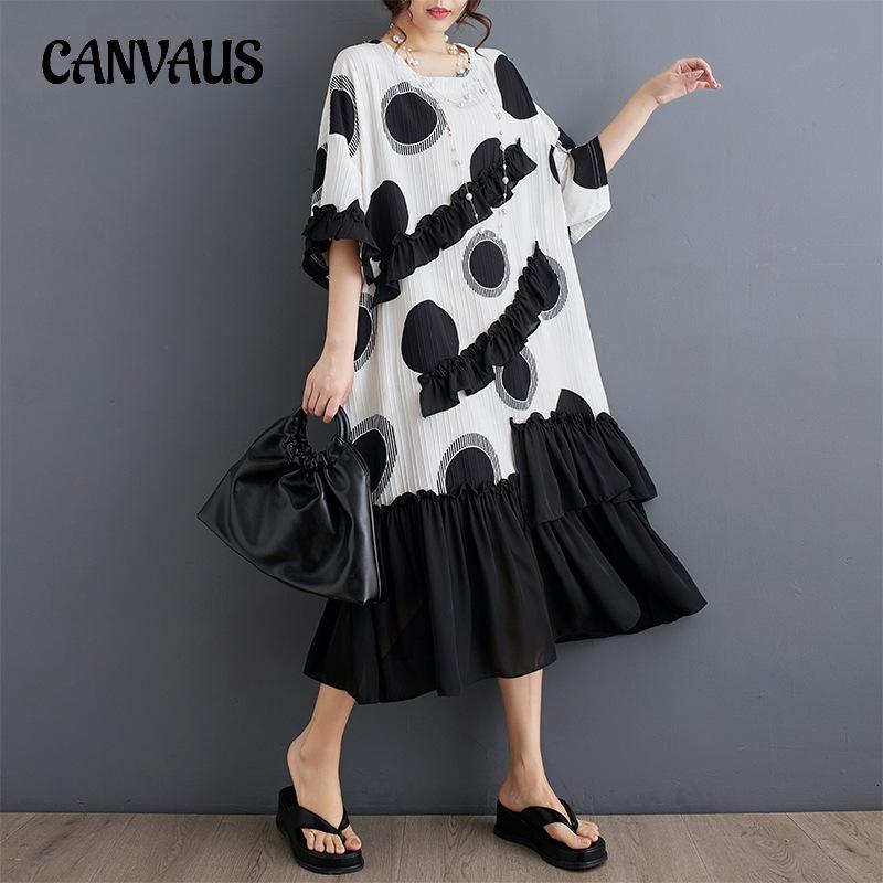 

Весеннее и летнее платье больших размеров, шифоновое платье средней длины с принтом, повседневные модные женские платья с короткими рукавами и оборками One Size белый