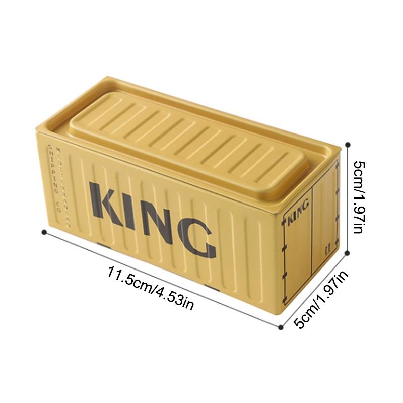 Estilo Industrial Retro Hierro Mini Contenedor Pequeño Modelo Adorno Caja de Almacenamiento Caja Metálica Multifuncional Decoración de Escritorio