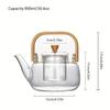 1pc High Borosilicate Glass Teapot with Bamboo Handle - Boil & Brew Tea, Detachable Infuser for Flower Tea & Herbal Tea - Home Use