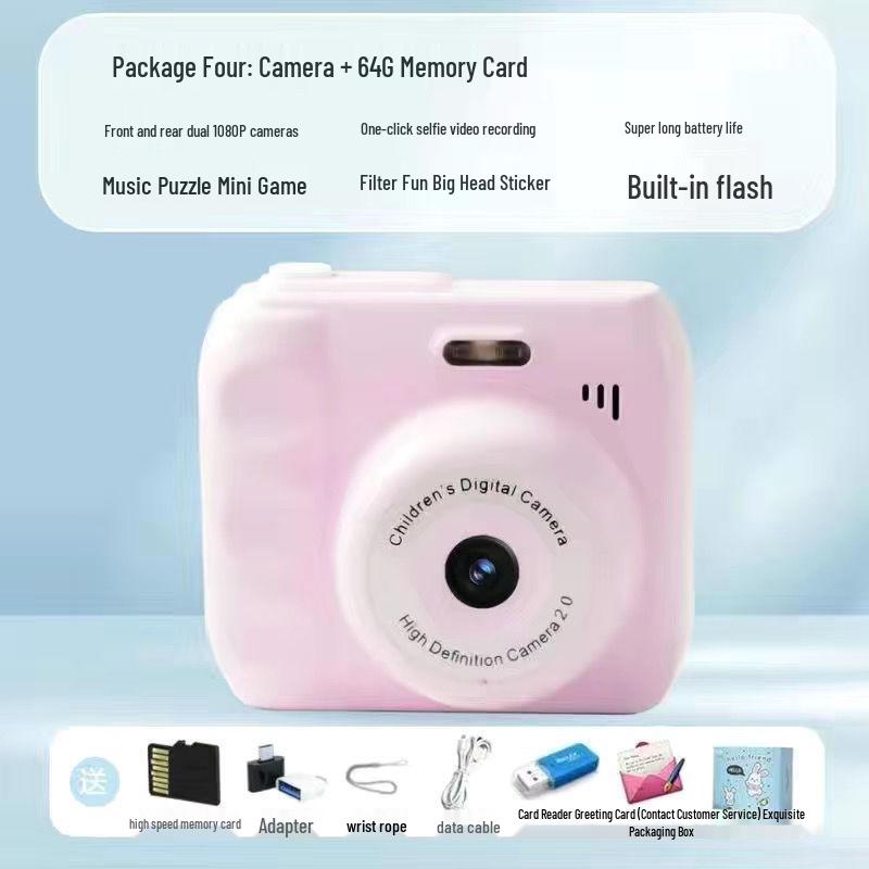 HD Aparat Polaroid z podwójnym obiektywem dla studentów - Uroczy i przenośny, Natychmiastowy transfer zdjęć do telefonu, Kolorowe zdjęcia 12MP