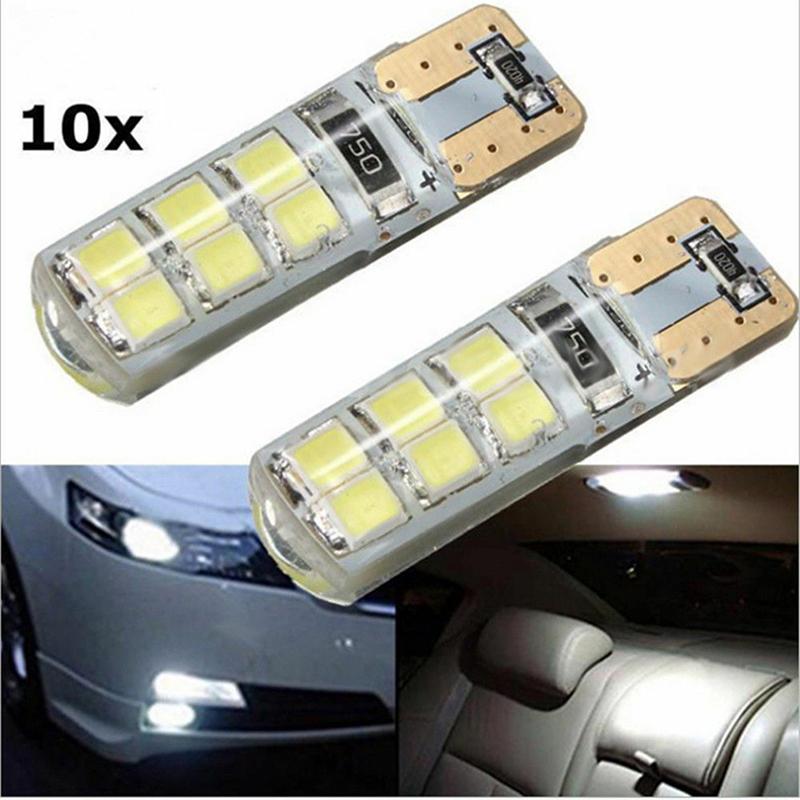 10X Xenon Weiß T10 W5W 12-SMD 2835 LED Canbus Fehlerfrei Silikon Glühbirnen Kit