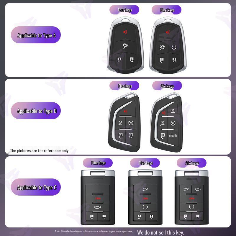 Cadillac Key Case for XT5, XT4, CT6, XT6, CT5, CT4 with Premium Aluminum Alloy Finish