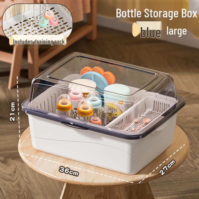 Cutlery & Bottle Drying Rack with Dustproof Lid for Baby Utensils