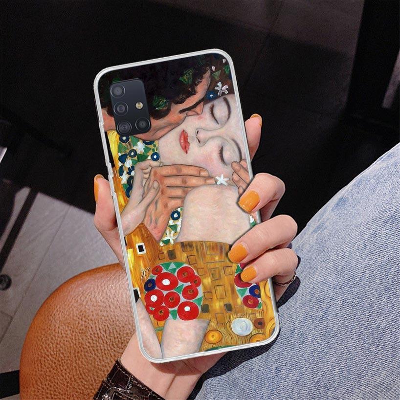 Kiss by Gustav Klimt Desig Phnoe Case for Samsung Galaxy A51 A50S A71 A70 A41 A40 A31 A30 A21S A20S A10S A21S A6 A7 A8 A9 Cover