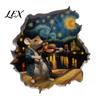 Waterproof Wall Murals Christmas Cute Mouse Break?Through Decals, 3D Hole Self?Adhesive Stickers Stickers, DIY Decor for Living Room Entryway Kids