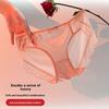 Women's Summer Fashion Satin Sexy Lace Semi Transparent Mesh Triangle Panties