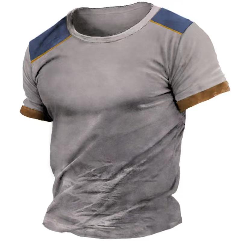 Vintage Men's T-Shirt Motorcycle 3d Print Short Sleeve Tops Casual T Shirt For Men Fashion Outdoor Male Oversized Clothing