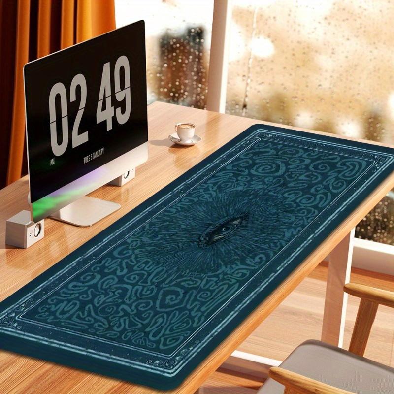 Retro Art Eye Design Blue Large Gaming Mouse Pad x3MM Natural Rubber Non-Slip Desk Mat Keyboard Pad for E-Sports Office