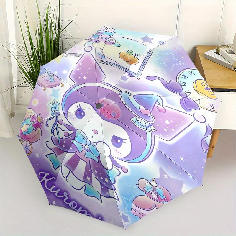 

Kuromi,Fairy Tale Automatic Folding Umbrella-Simple 8-Rib Design, Bright Cartoon Pattern, Durable Iron Frame, Suitable For Travel, Outdoor,