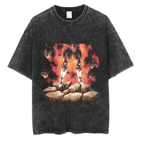 Japanese Anime Berserk Retro Washed T-shirt Men and Women Summer Harajuku Y2K Clothing Fashion Round Neck Short Sleeved Tee