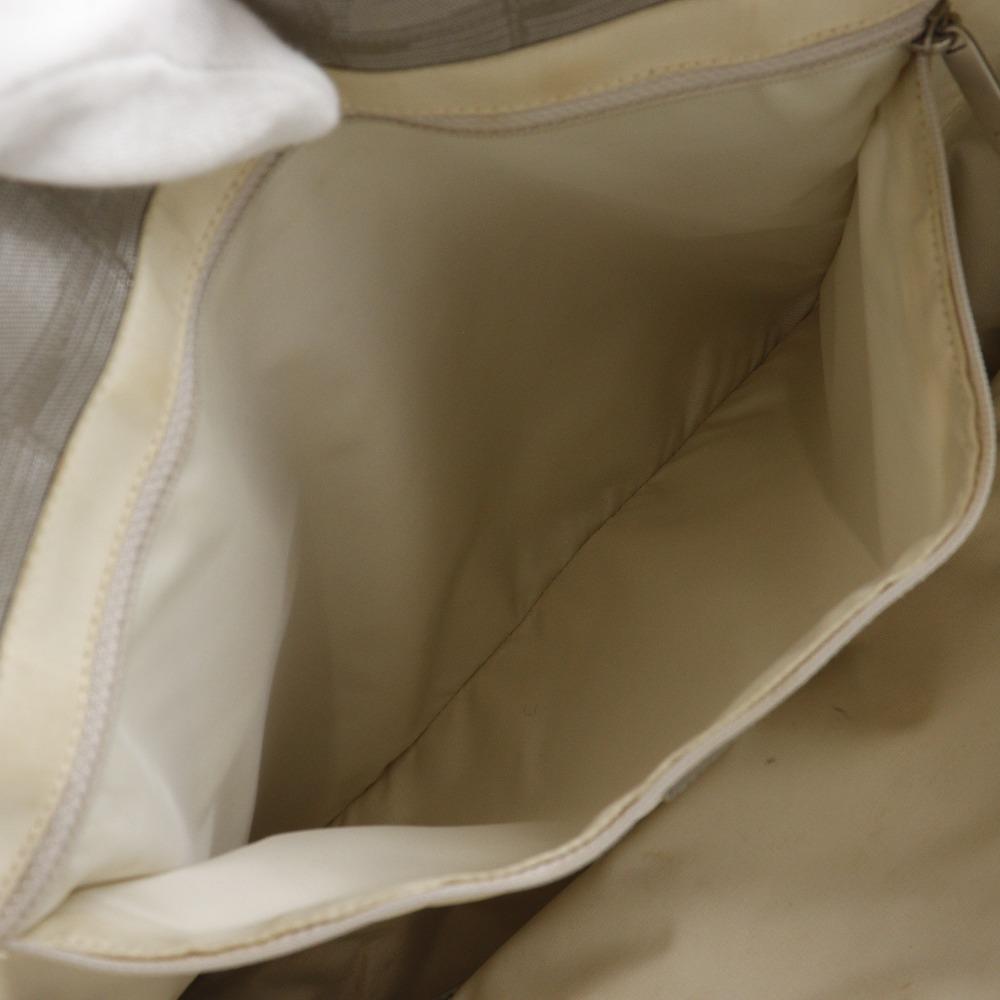 CHANEL Tote MM Tote Bag A15991 New travel line Silver Nylon canvas Women Used