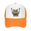 Custom Funny Green Sunglasses Raccoon Trucker Hat for Unisex Women Adjustable Unisex Baseball Cap Outdoor Dad Hat