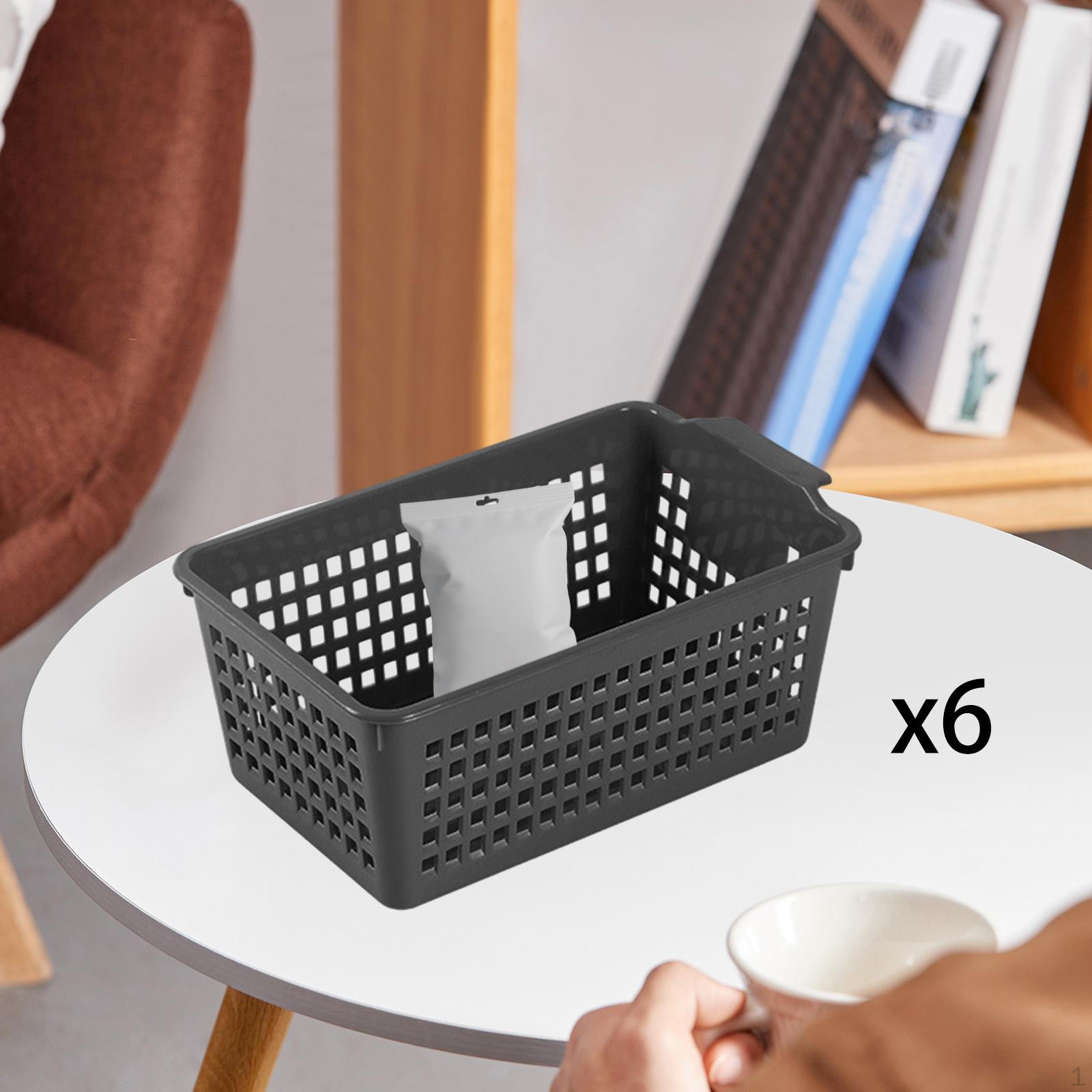 

6 шт. настольных корзин для хранения, сетчатых декоративных лотков, органайзеров для косметики для гостиной чёрный