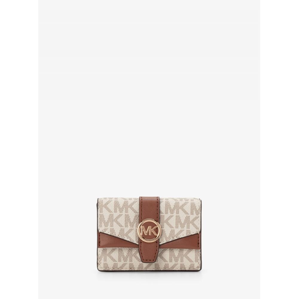 

Michael Kors Кошелек-трифолд Greenwich с клапаном, очень маленький, с фирменным логотипом MK 35f5ggrd0b150 Ванильный F