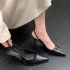 Fashion New High Heel Shoes Fashion Slip-on Women's High Heels Pumps Summer Solid Office and Career Sexy Pointed Toe Heeled Sandals
