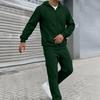 Men's Casual Two Piece Outdoor Set - Pullover Sweatshirt with Elastic Waist Cargo Pants