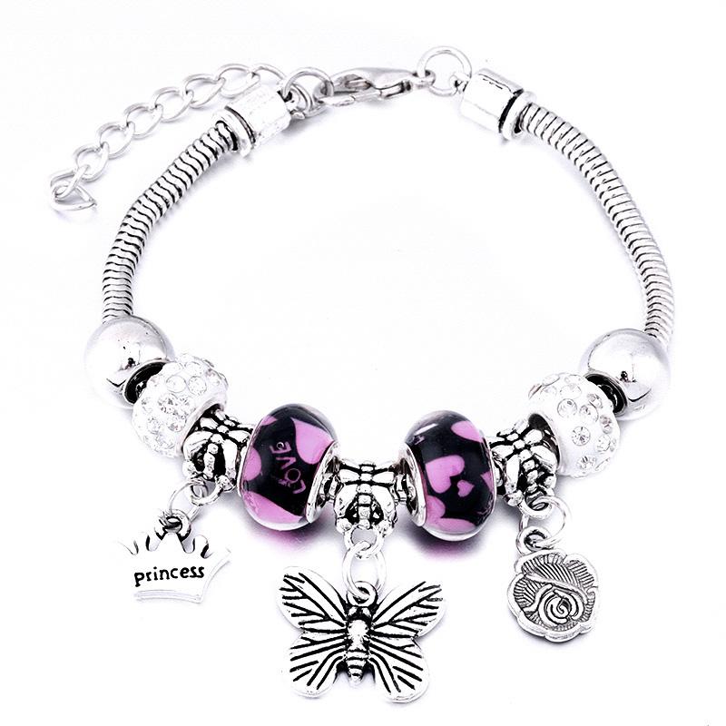 Fashion Glamour Bangle Jewelry 6 Colors Metal Lobster Buckle Snake Chain Beaded Bangles For Women Summer Bracelet Romantic Gift