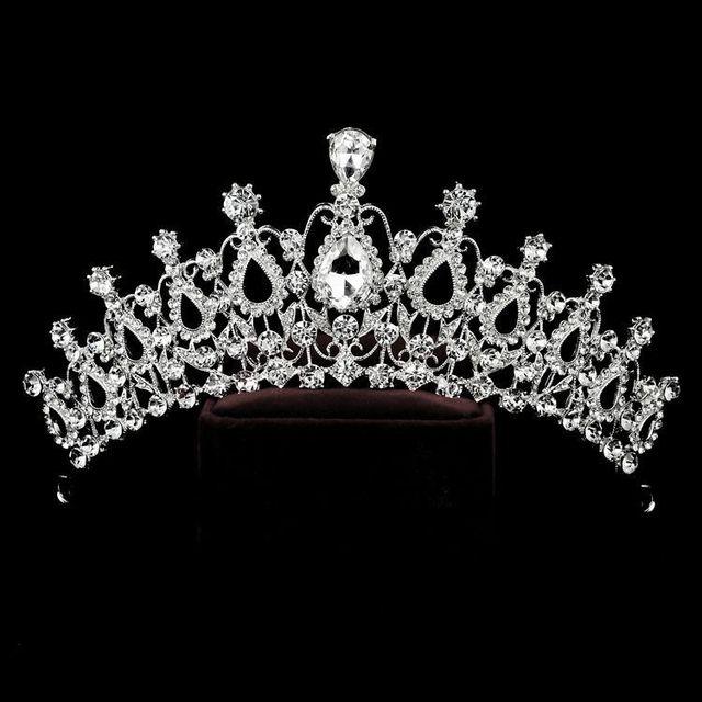 Prinsesse Dronning Krondiadem Barokk Brude Tiaraer Og Kroner Pannebånd Hårtilbehør Bryllup Brude Crystal Hodepynt