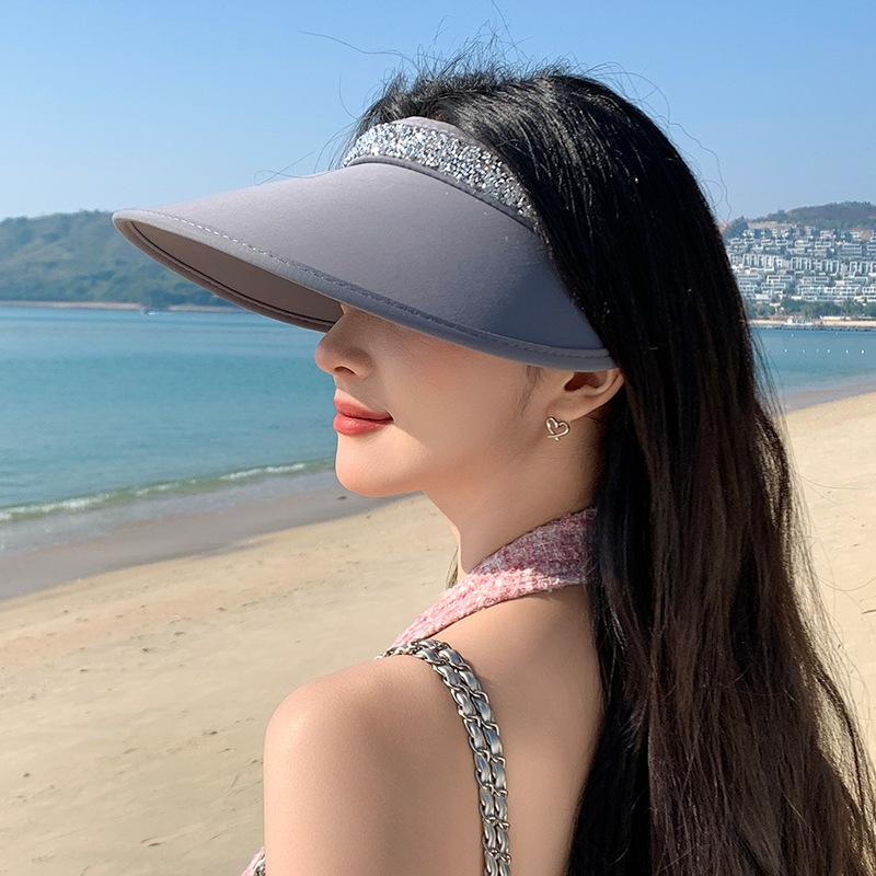 Summer Hat Women's Shade Sun Protection Sun Hat Empty Top Windshield Big Brim Outdoor Sports