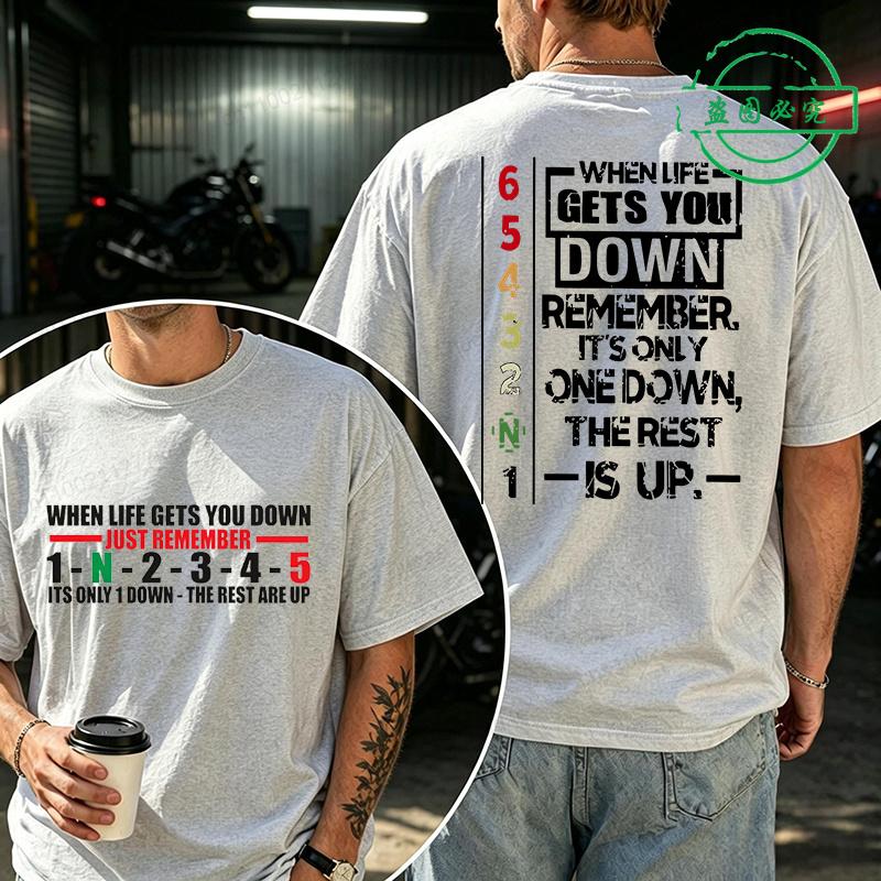 Summer New Unisexs Tshirt 1 Down 6 Up Motorcycle Print Casual Fashionable Tshirts Motorcycle Day Unisexs Tee Shirts Tops Gifts