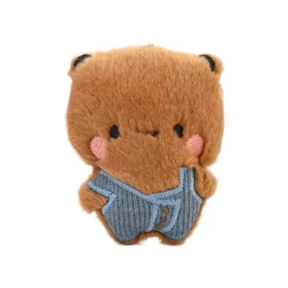 1/2Pcs New Panda Bubu and Yier Plush Pendant Keychain Dolls Cute Cartoon Panda Bear Key Ring Backpack Pendant Couple Gifts