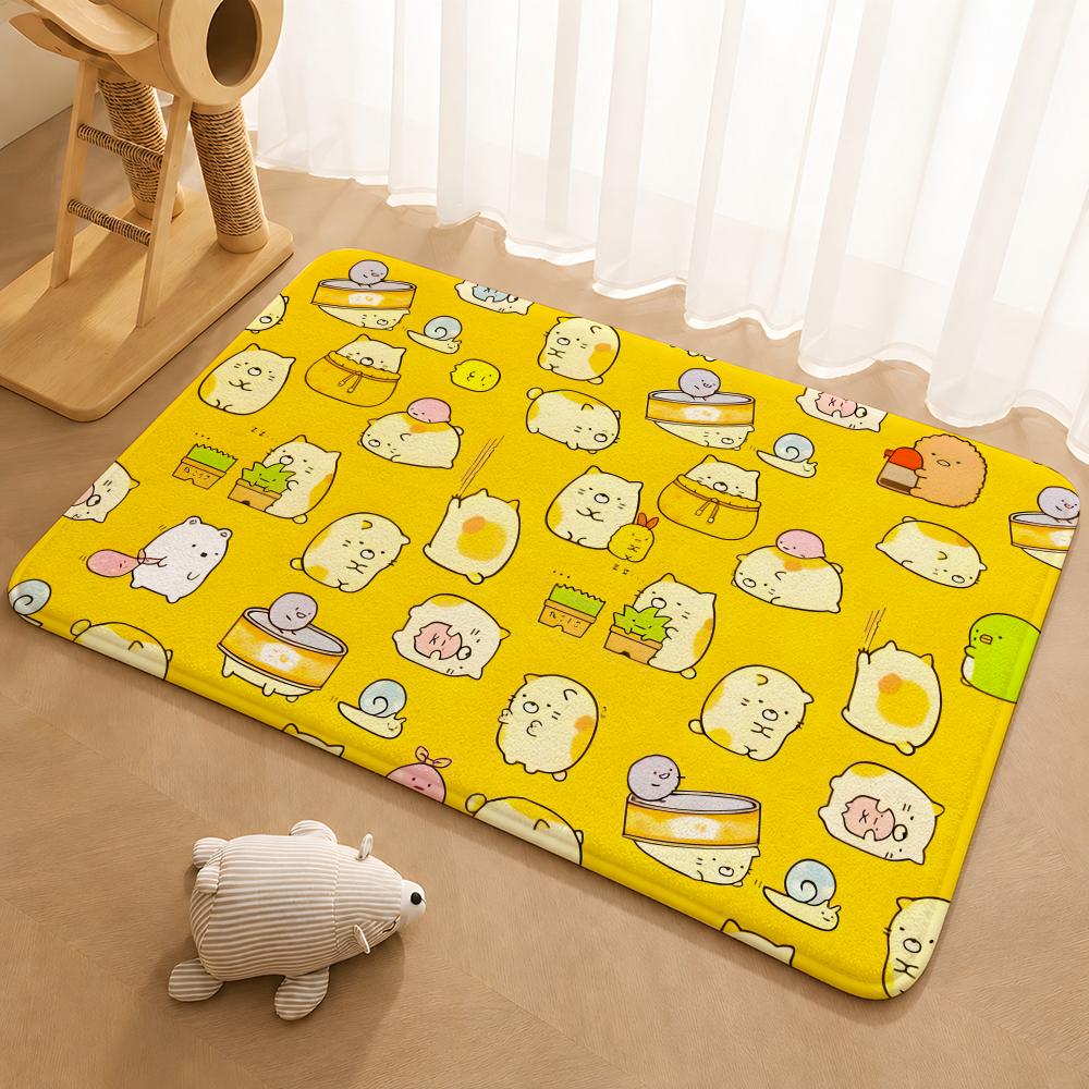 S-Sumikko Gurashi Exquisite Floor Mat Floor Mat Soft Flannel Non-Slip Door Rug for Living Room