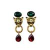 Women'S Vintage Multicolored Crystal Tiger Head Drop Earrings,Versatile High-End Personalized Ear Jewelry,Light Luxury Jewelry G