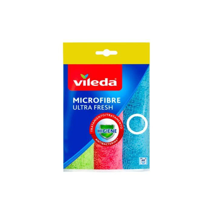 Eponge - Carre Vaisselle - Tampon A Recurer - Brosse Vaisselle - Chiffon microfibre Vileda Ultra Fresh 2 + 1 162660