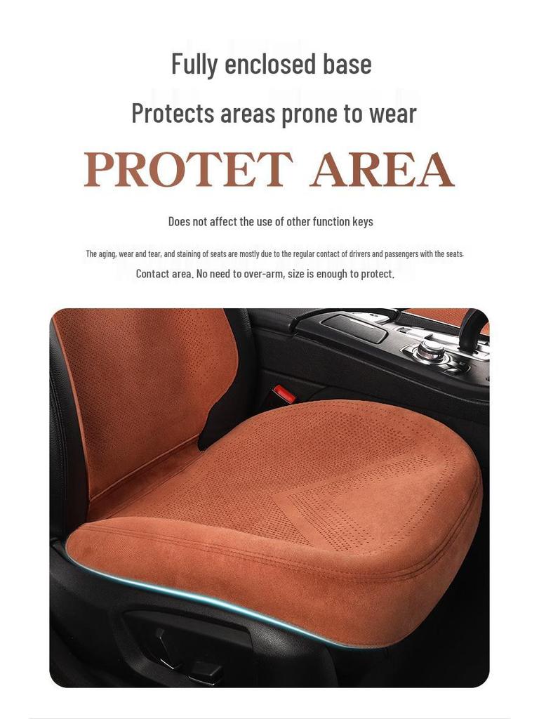 Universal Four-Season Breathable Suede Seat Cushion for New Energy Vehicles