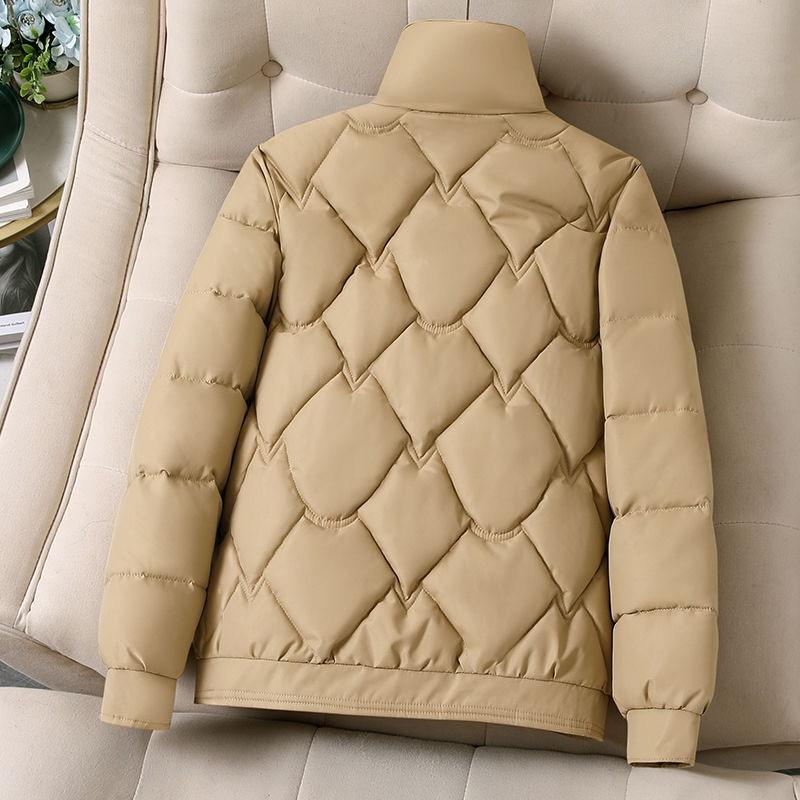 Womens Short Puffer Jacket Winter 2026 Warm Thick Loose Fit Cotton-Padded Coat Casual Elegant Outwear