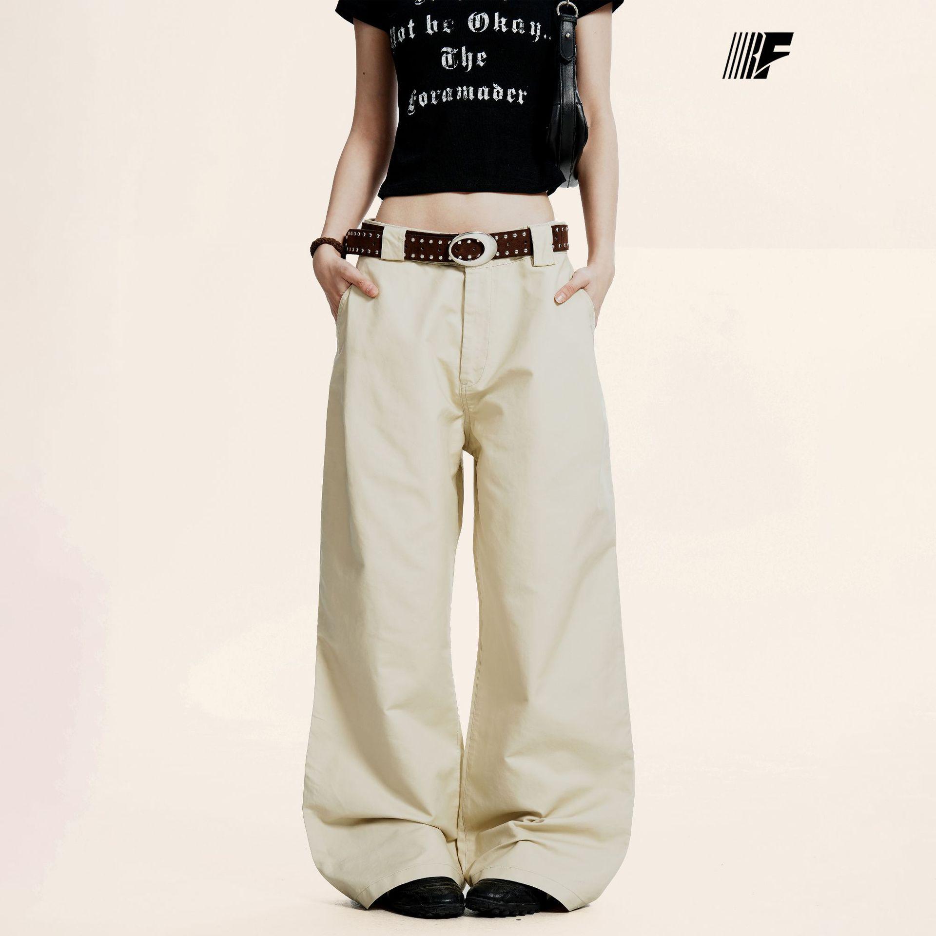 

Yongfang Unisex Retro Casual Straight-Leg Trousers - High-End, Relaxed, Trendy Style. XL хакі