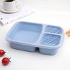4-Pack Bento Lunch Box Set, 3-Compartment Straw Meal Prep Food Storage Containers, Plastic, Microwave and Dishwasher Safe (3 Compartments)