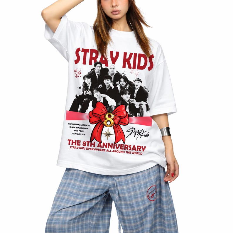 2026 Fashion Tee Men Women Vintage Top Retro Stray Kids 8th Anniversary Shirt, Stray Kids Stay Shirt, All We Need Is Stray Kids Y2K