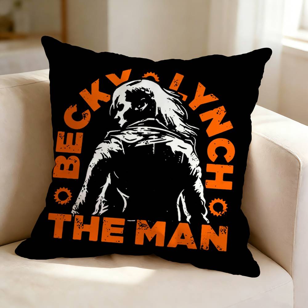 TThe Man BBecky Lynch Pillow Case Square DoubleSided Sofa Cushion Cover Bedroom Bedside Pillow