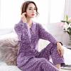 Pigiama da donna in cotone a maniche lunghe per mezza età e anziani - Cardigan ampio per l'autunno