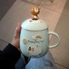 Cartoon Panda Ceramic Mug With Lid Spoon Coffee Tea Cup of Coffee Drinkware Original Breakfast Cups Personalized Gifts Cute Mugs