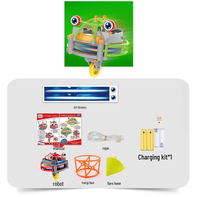 Black Tech Balance Unicycle Robot: Gyroscope Educational Toy for Tightrope Walking