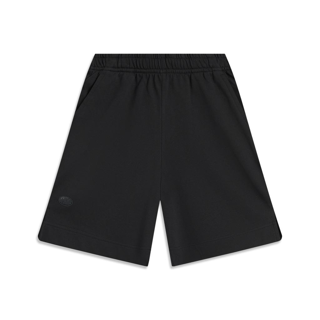 Li Ning Sports Lifestyle Series Solid Color Mid Waist Breathable Versatile Five Point Casual Shorts Women Shorts Black AKSU598-2