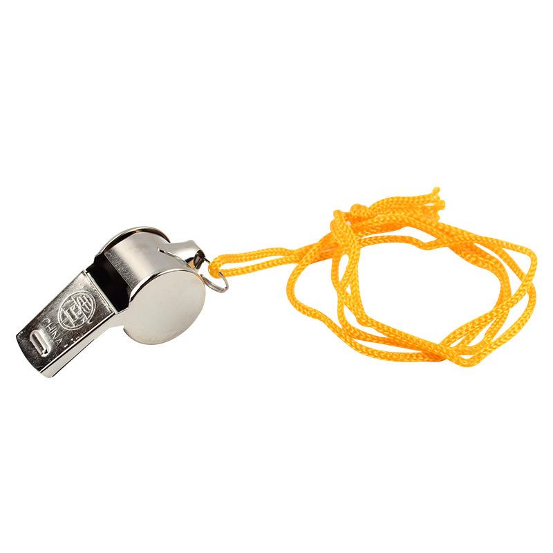 Edge-Bound Metal Whistle with Lanyard - Referee & SOS Outdoor Sports Whistle