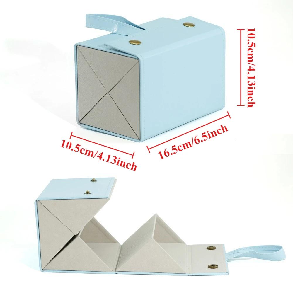 Portable Multi-Grid Foldable Glasses Organizer Travel Leather Eyeglasses Holder Display Storage Bags Jewelry Storage Organizer