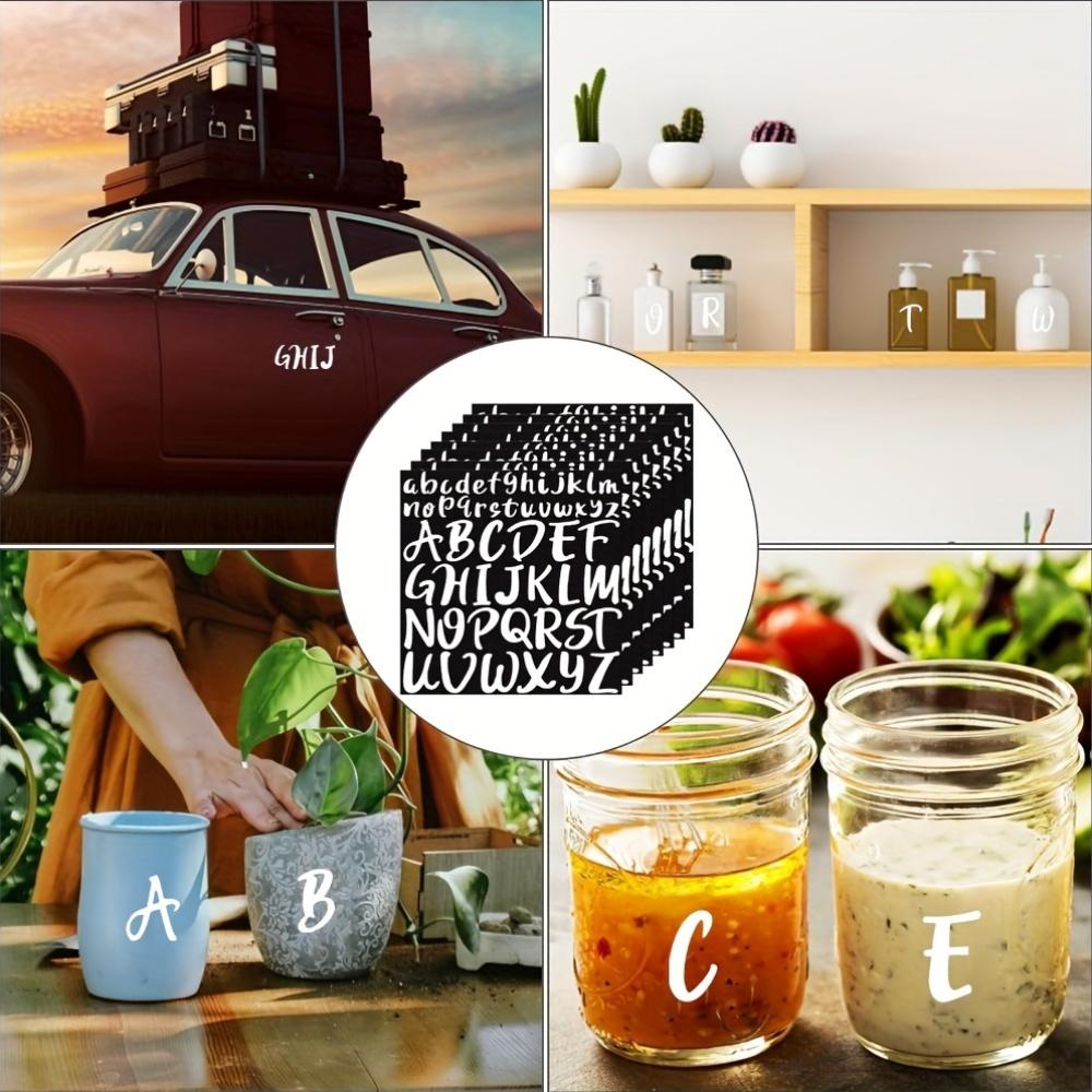 6sheets 312pcs Self Adhesive Alphabet Stickers Waterproof Vinyl Letter Decals For Scrapbooking Mailbox Poster Crafts
