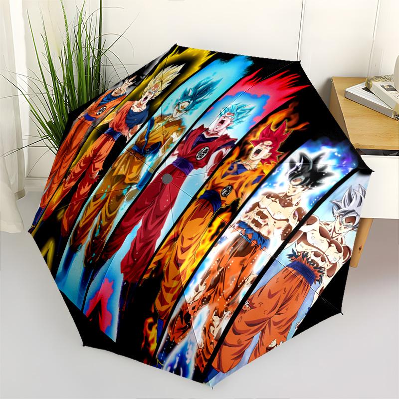 1 PC Automatic Folding Umbrella - Dragon Ball Super Pattern Portable Foldable Design With 8 Ribs Christmas Birthday Gifts