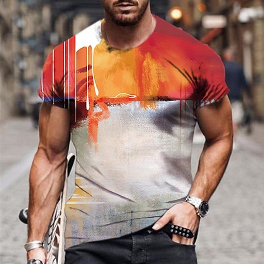 Мужская летняя универсальная футболка с 3D-печатью в этническом стиле XS