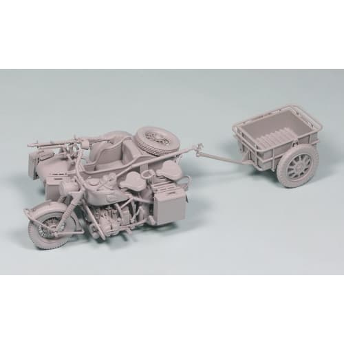 Great Wall Hobby 1/35 Scale World War II German Military Motorcycle R75 with Sidecar Plastic Model L3510