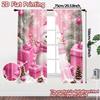 2pcs  Curtains Cute Snowman Pink Christmas Gifts Fashionable Chic Curtains Versatile Fabric Curtains Home Decor Perfect for