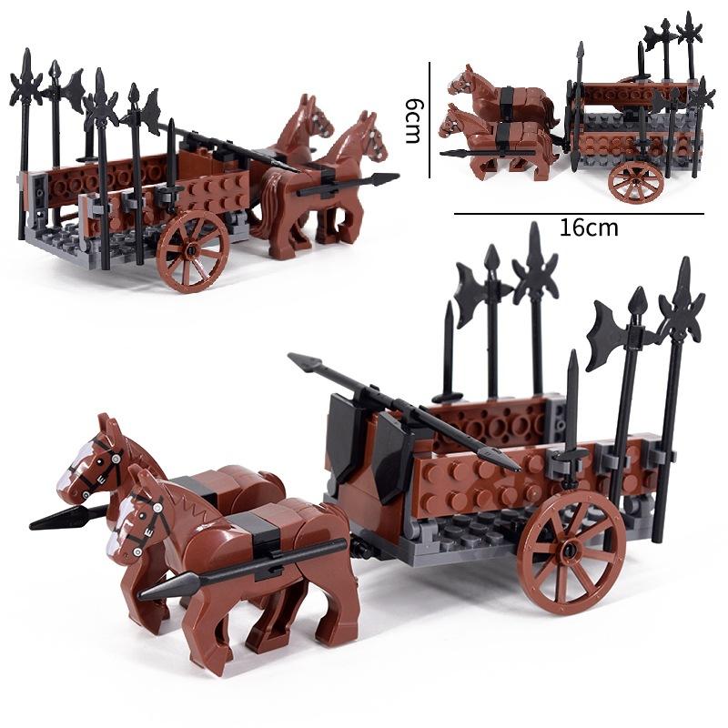 Military-Style Superior-Grade Moc First-Class Middle Ages War-Horse High-Standard Chariot Premium-Quality War Top-Grade Elephant High-Standard