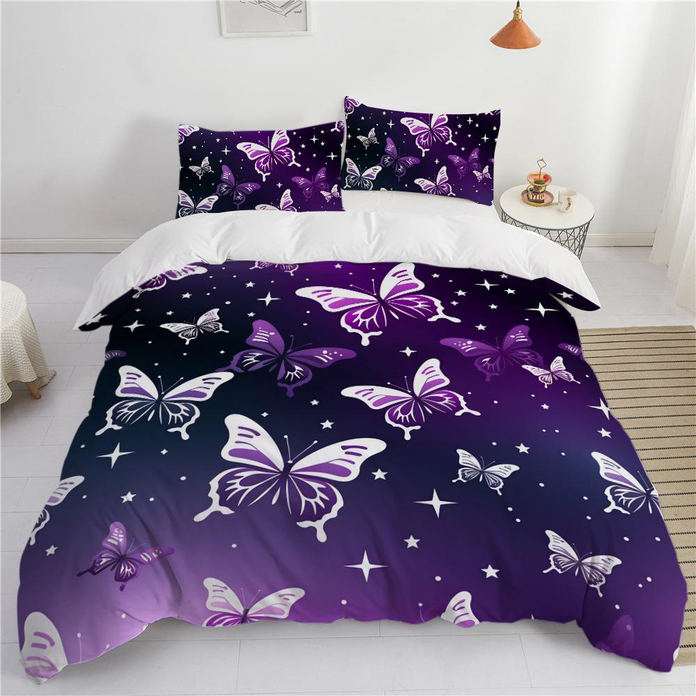 Duvet cover set Butterfly series 3D digital printing single double quilt set three-piece set