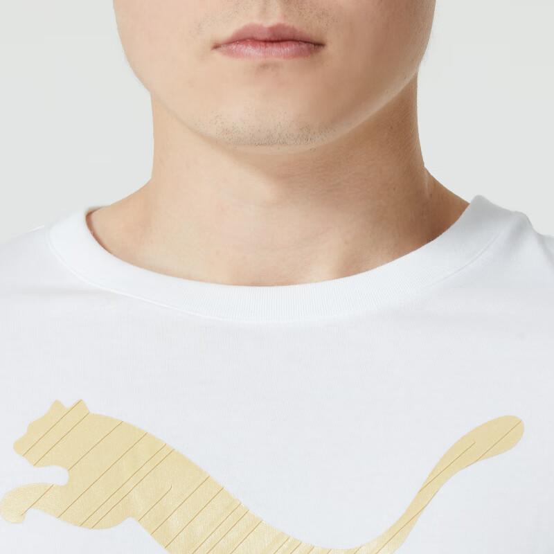 PUMA T Shirts Unisex White Crew Neck Moderate Straight Fit 625824-02