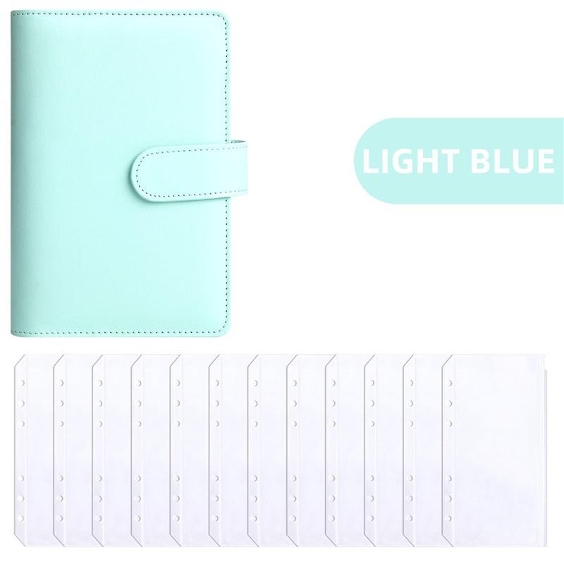 PU Leather Budget Binder With Cash Envelopes Pockets Zip Small French Budget Pouch Binder For Saving Money A6 Planner Organizer